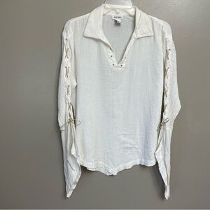 JUKE BOX Women's size Medium Renaissance Peasant Blouse Trumpet Sleeve Tops